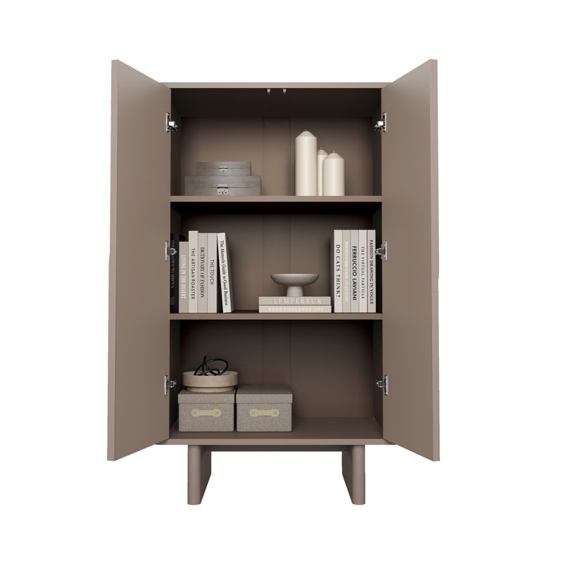 Armoire d'appoint moderne 32 "avec tablettes réglables Ella, Moka