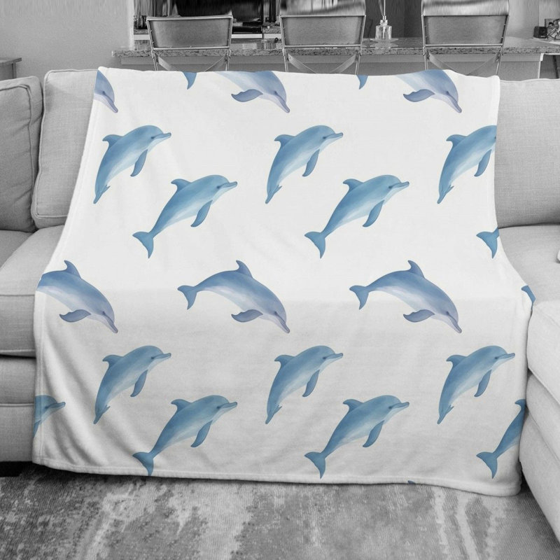 Dolphin Fleece Blanket, Throw