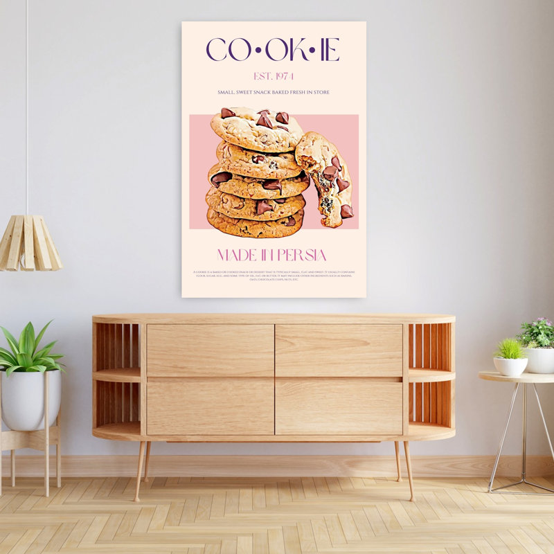 Warm Warm Chip Cookies, art mural contemporain, H 48 po x l 32 po