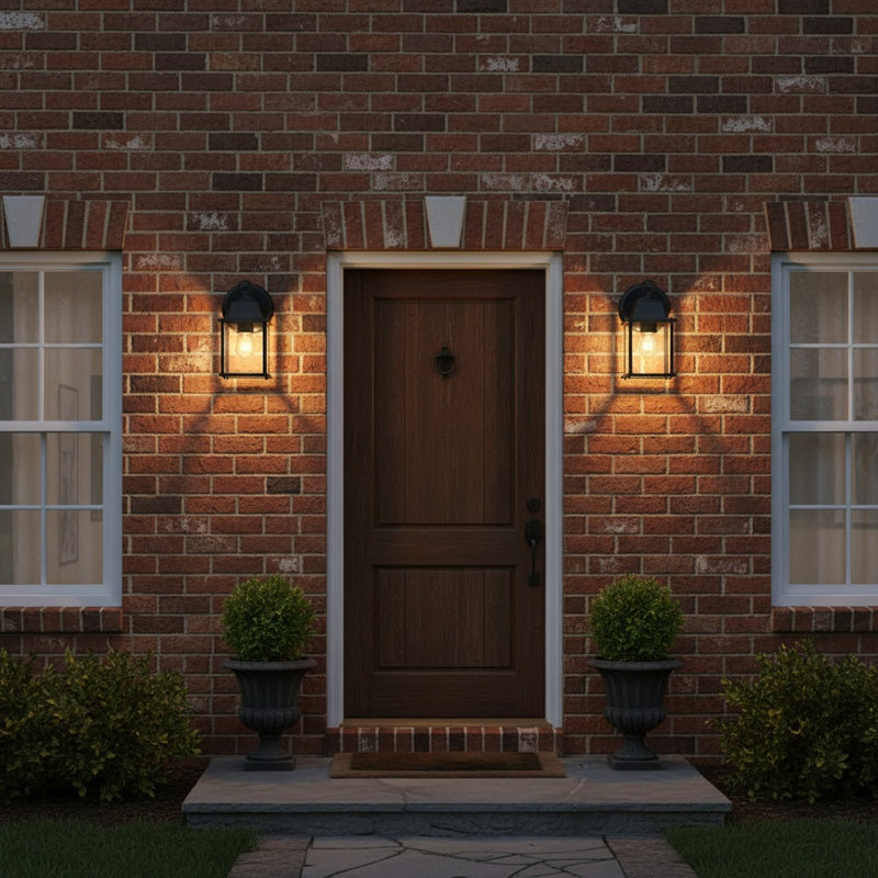 1 Light Exterior Lighting In Black Finish And Clear Shade, Black