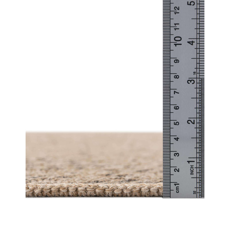 Lachlan Geometric Machine Woven Polypropylene Area Rug in Natural/Brown, Rectangle 4'3" x 6'1"