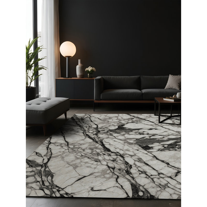 Silky Soft Plush Grey Area Rug, Rectangle 5' x 8'