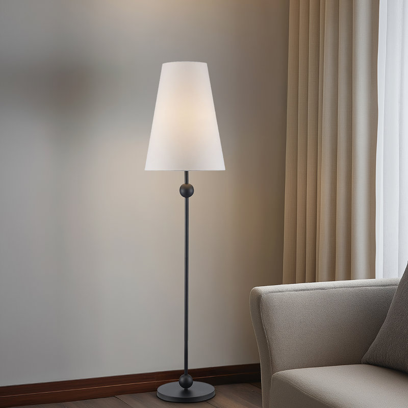 Lampe sur pied à 1 lumière Kael, Noir