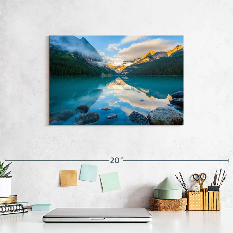 Alvord Lake Louise Sunrise Reflection, 8" H x 12" W