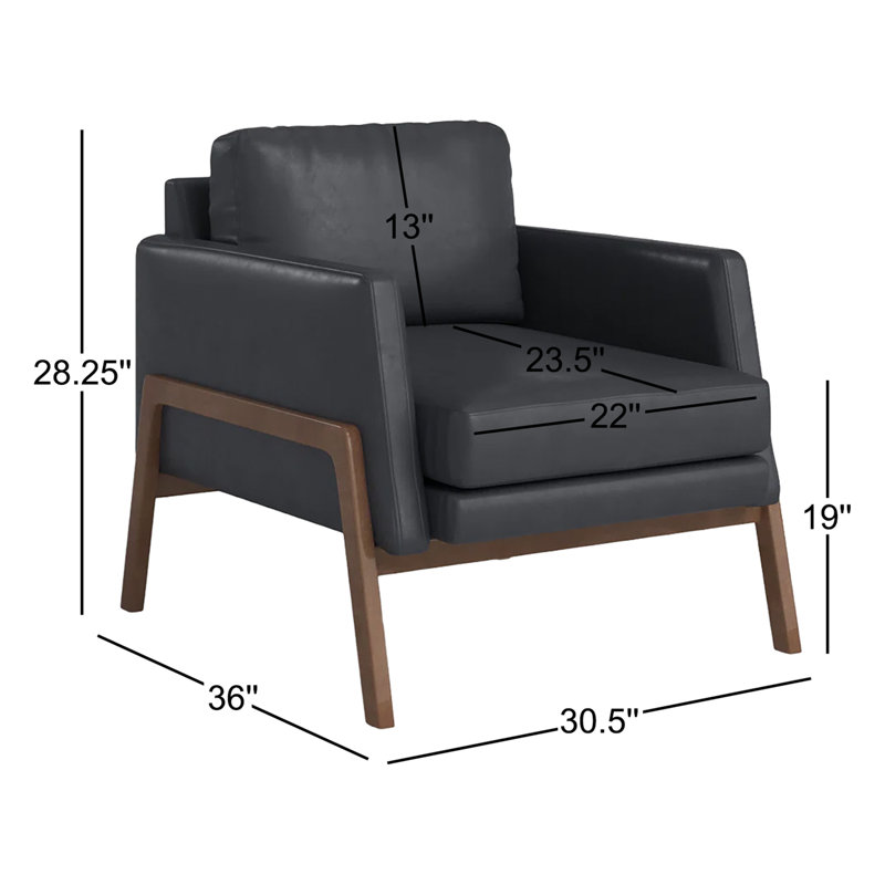 Diana Leather Club Chair, Heirloom Black 