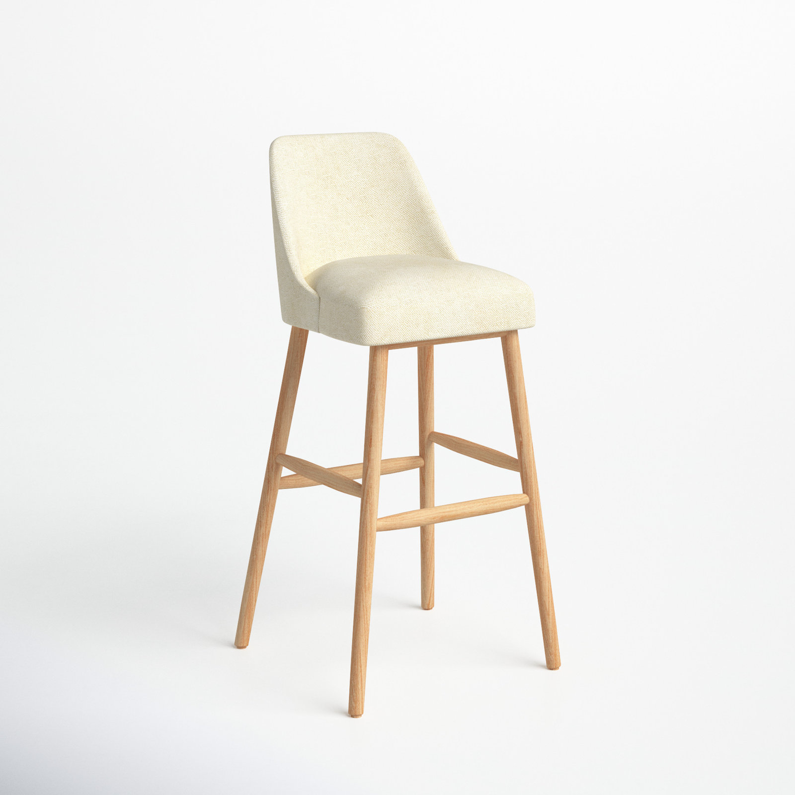 Gallie Counter & Bar Stool, Milsap Canvas Sustain® Tweed, Bar Stool (31” Seat Height), Natural Wood