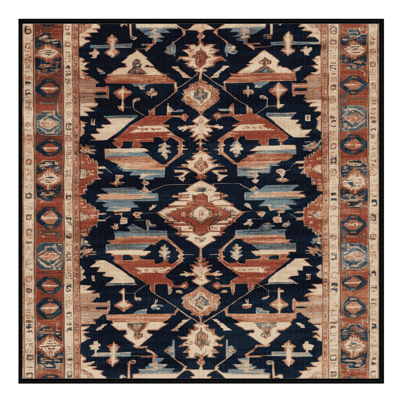 Tapis brun lavable à la machine, Carré 5 pi