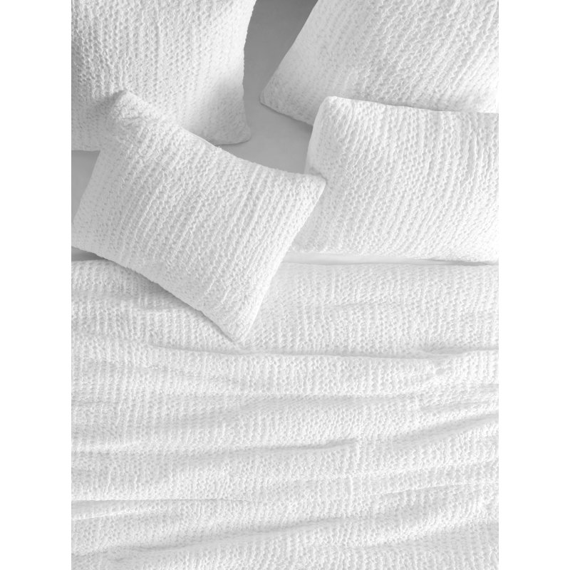 Claire Natural Standard Sham, Euro, White