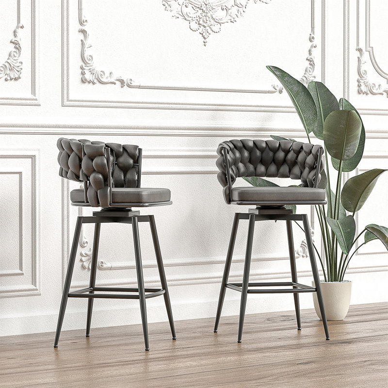 26" Bar Stool Set Of 2, Tan