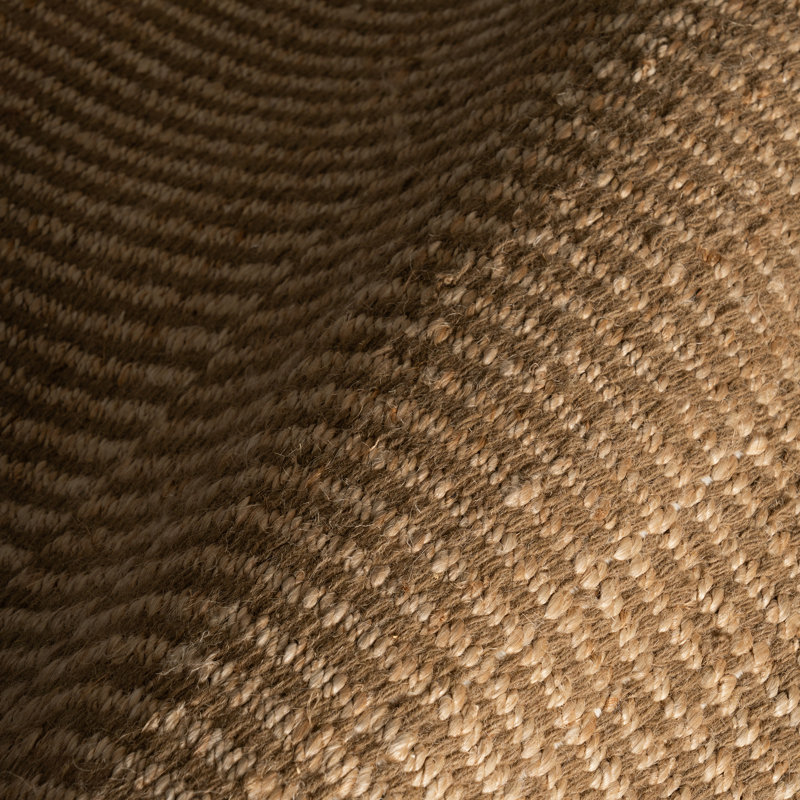 Tapis rayé en jute marocain Nadira, Rectangle 6 pi x 9 pi, Brun