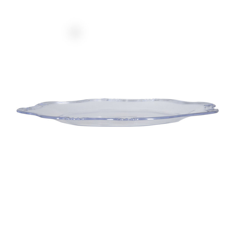 Paquet de 8 assiettes de présentation en plastique transparent 13 po - Essentiel pour les repas et la maison, Transparent