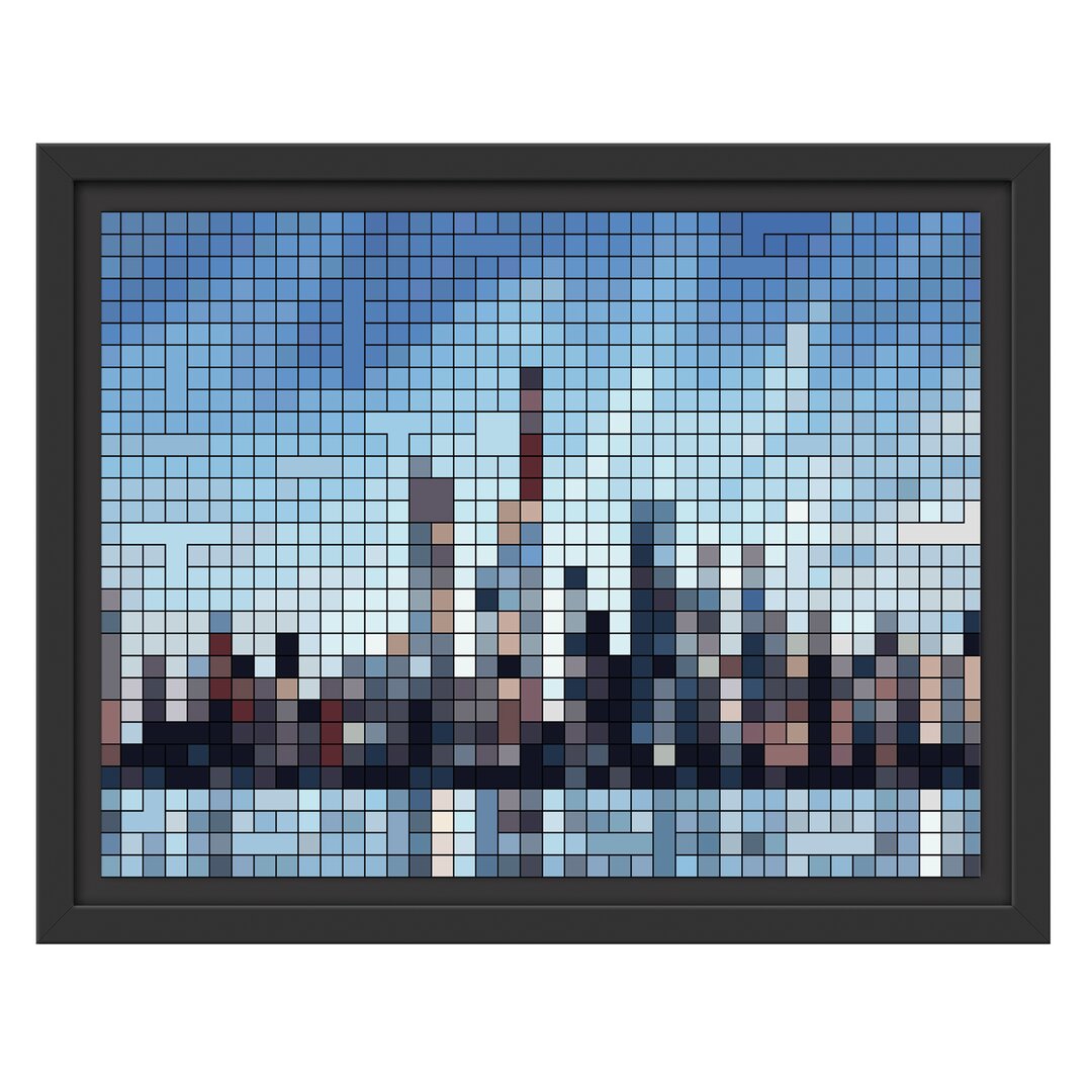 Gerahmtes Wandbild New York Pixel Skyline