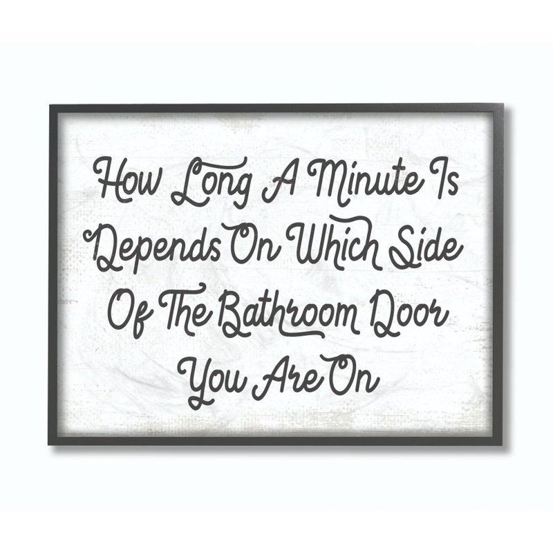 «What Side Funny Bathroom Word Design», reproduction d'art textuel sur toile, H 16 po x l 20 po x P 1,5 po