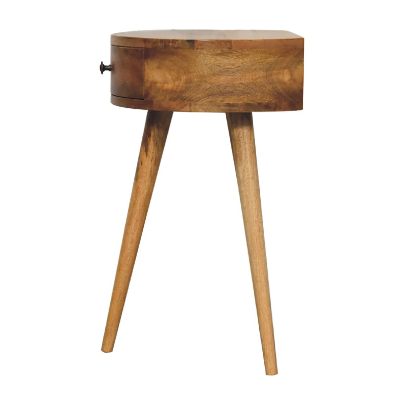 Table de chevet ronde en chêne miniature