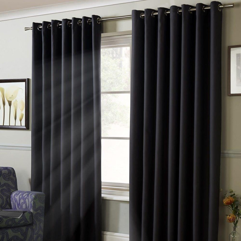 Bigham Blackout Eyelet Curtains, Pink, 229 W x 229 D cm
