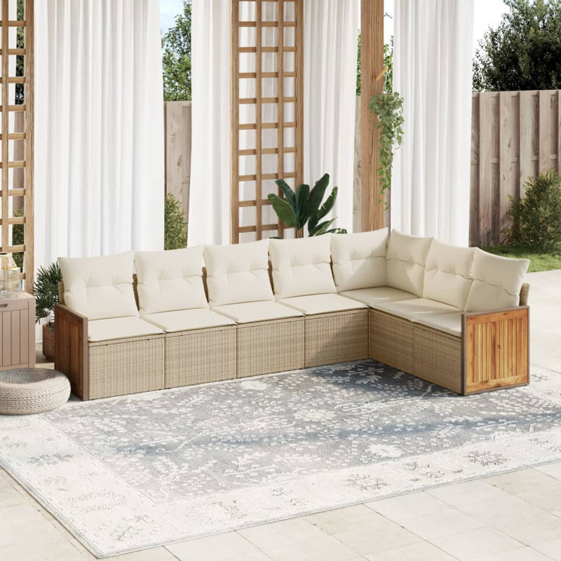 Grand canapé modulaire en rotin PE Vidaxl
