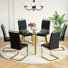 7-Piece Round Glass Dining Table Sets