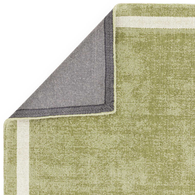 Anyi Bordered Hand Loomed Green Rug, Rectangle 200 x 300cm