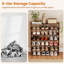 3 PCS Stackable Shoe Rack 31-Inch Horizontal Organizer 2-tier StorageShelf Brown-118827838