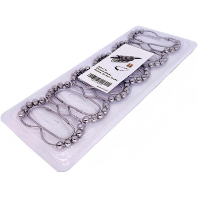 Shower Curtain Rings For Bathroom - Stainless Steel, Set Of 12, Chrome