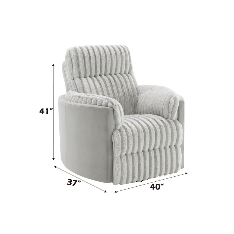 Fauteuil inclinable et oscillant en velours côtelé gris Emee