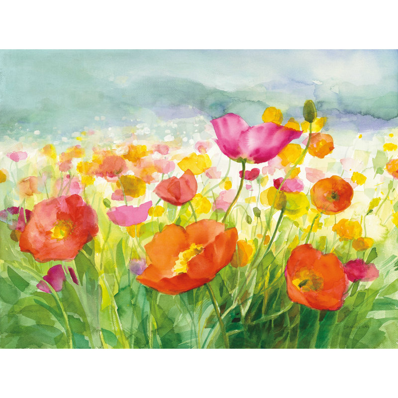 «Meadow Poppies», reproduction sur toile, H 36 po x l 48 po