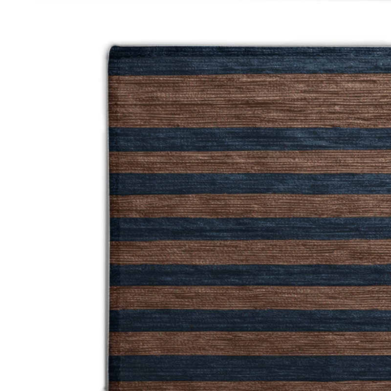 Tapis intérieur / extérieur gris HorizontalStripes, Rectangulaire 8 pi x 10 pi
