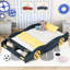 Lit plateforme pleine grandeur en forme de voiture de course avec rangement - construction robuste bleu foncé pour une utilisation confortable dans une chambre en bois de pin bleu-948330143-948330114