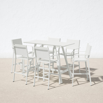 Sunset White Rectangle Bar Table