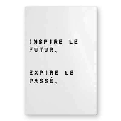 Inspire the Future Metal Print | White Monochrome Home Decor