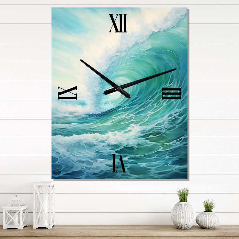 Horloge murale Dayleen - vagues côtières, Grand