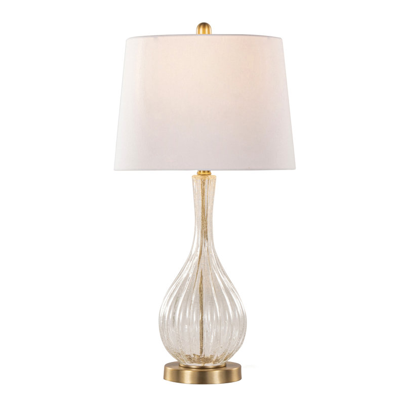 Contemporary Glass Table Lamp, Gold