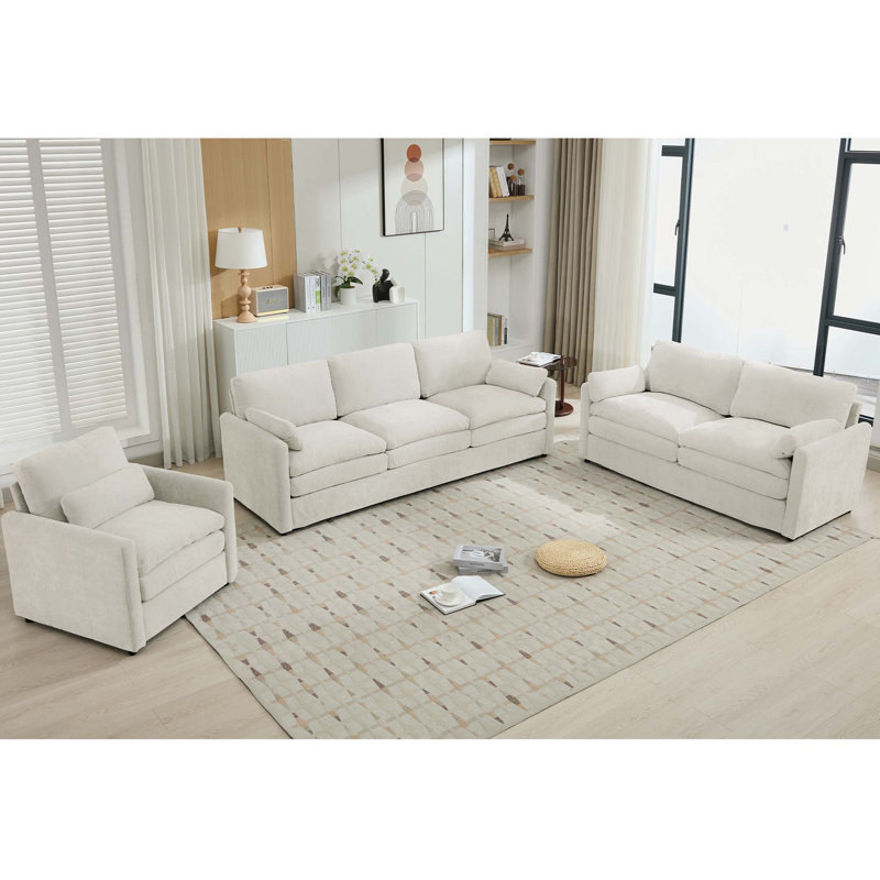 Ensemble de canapé rembourré Cozy, Beige