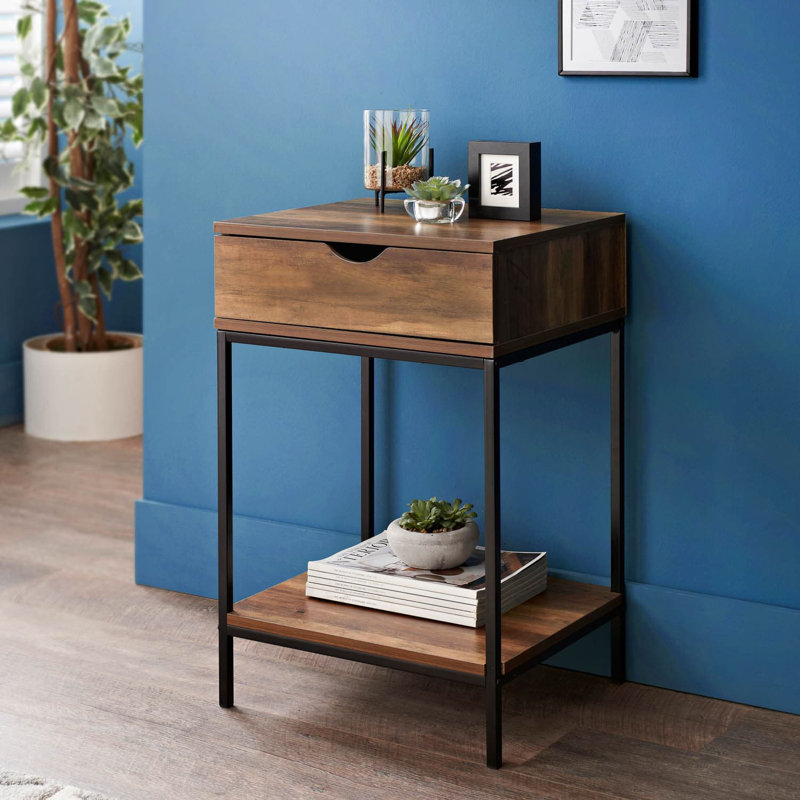 Anthonyson 45cm W Iron Bedside Table