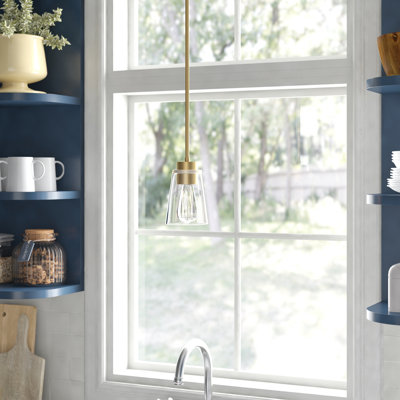 Macklin 1 - Light Single Cone Pendant in Warm Brass