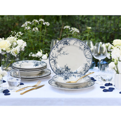 Adelaide Piece Porcelain China Dinnerware Set - Service for 4
