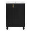 Meuble-lavabo 24 po avec lavabo, armoire de salle de bain avec tablette de porte, rangement latéral ouvert, structure en bois massif, porte à fermeture douce, noir-2140295822