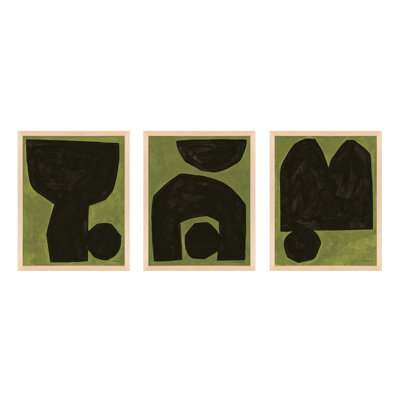 Lyndsey Module On Green Set Of 3 By Michael Kempen - Framed Wall Art