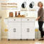 Kitchen Island w/ Storage and Charging Station, Rolling Kitchen Cart-38376613
