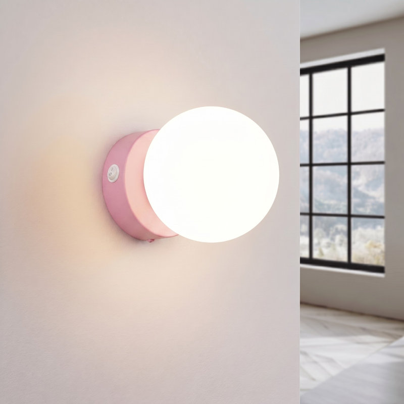 Yoli Steel Flush Mounted Sconce, Pink