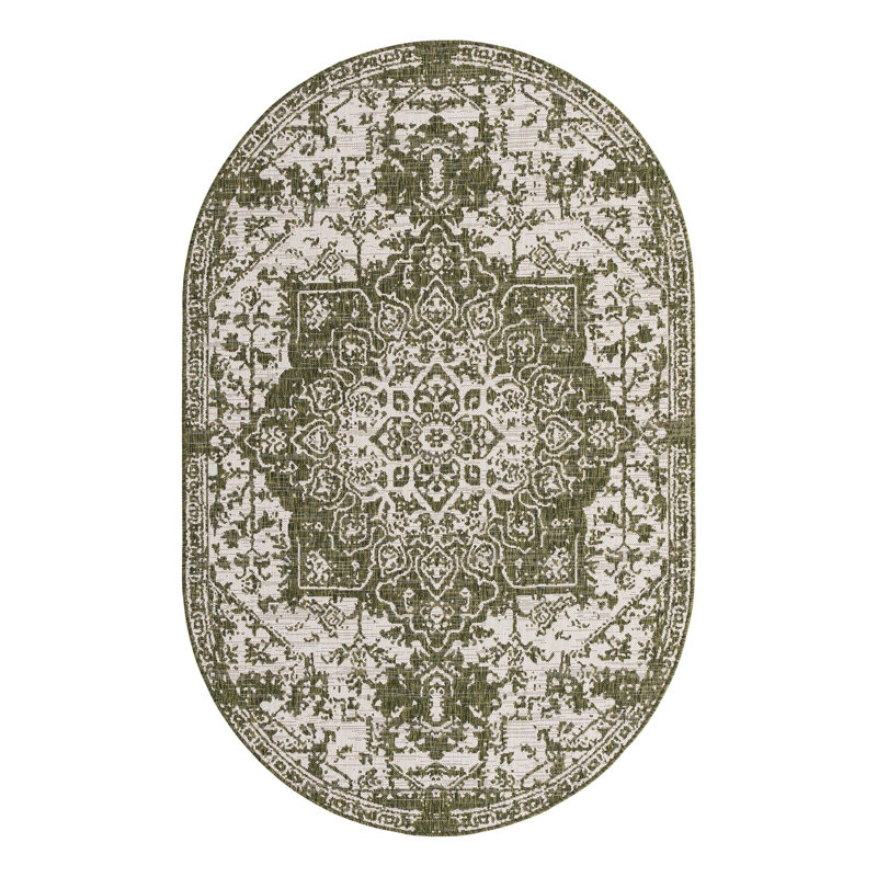 Tapis intérieur / extérieur Jill Zarin, Ovale 5 pi 3 po x 8 pi