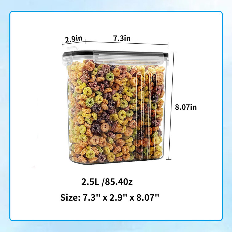 8 PCS Food Cereal Storage Containers Set with Lids 2.5L Set of 8