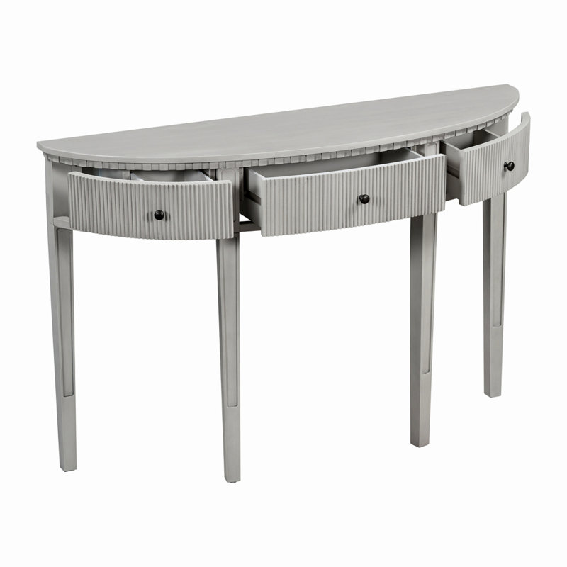 Distinctive Features with Vertical Stripe Drawer Console Table, Antique White