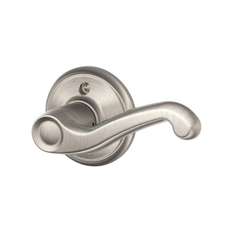 Faux levier simple 2 ans à main droite Schlage Flair, Nickel satiné