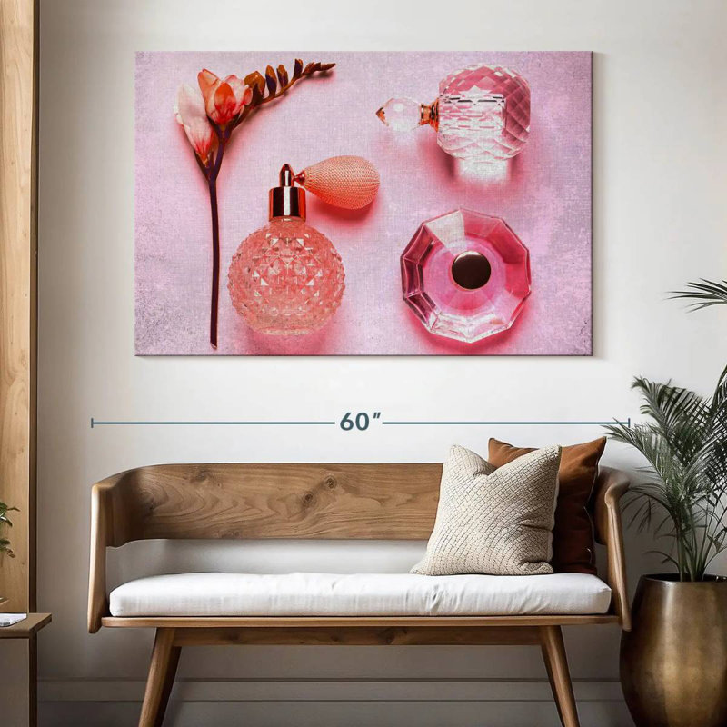 Parfum rose rosé, H 34 po x l 51 po