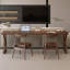 Bureau rectangulaire en bois massif noyer clair-115140967