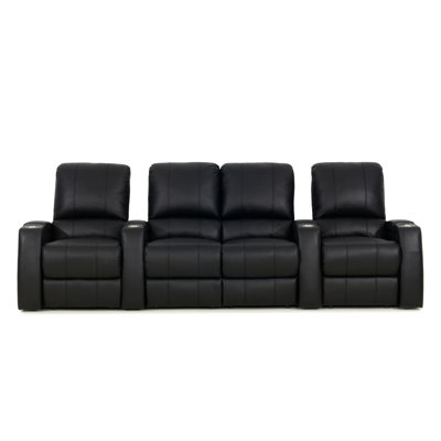 Upholstered Home Theater Seating with Cup Holder