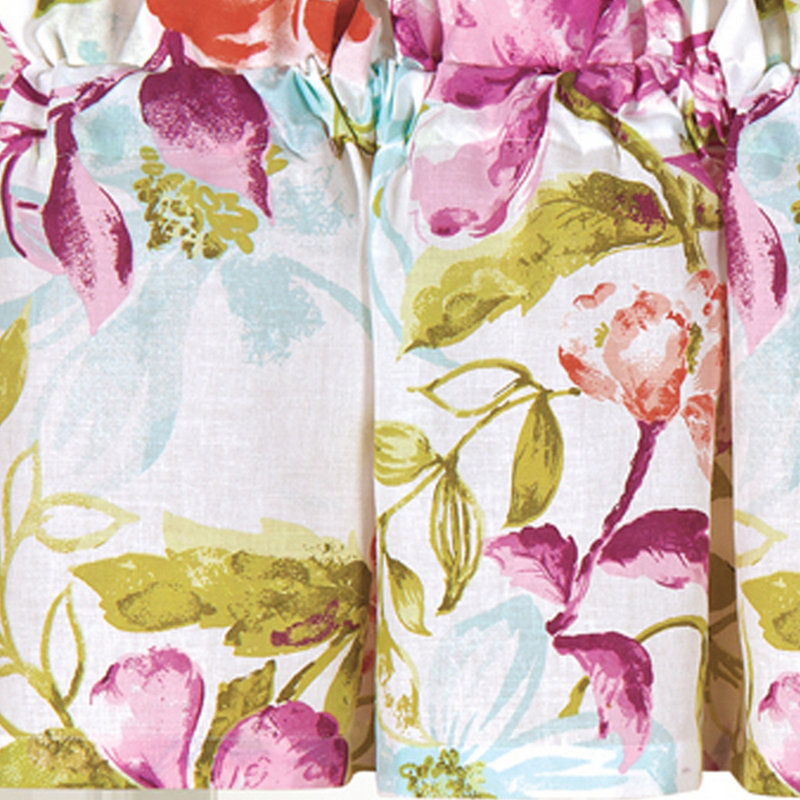 Clara Cotton Green Valance Window Treatment