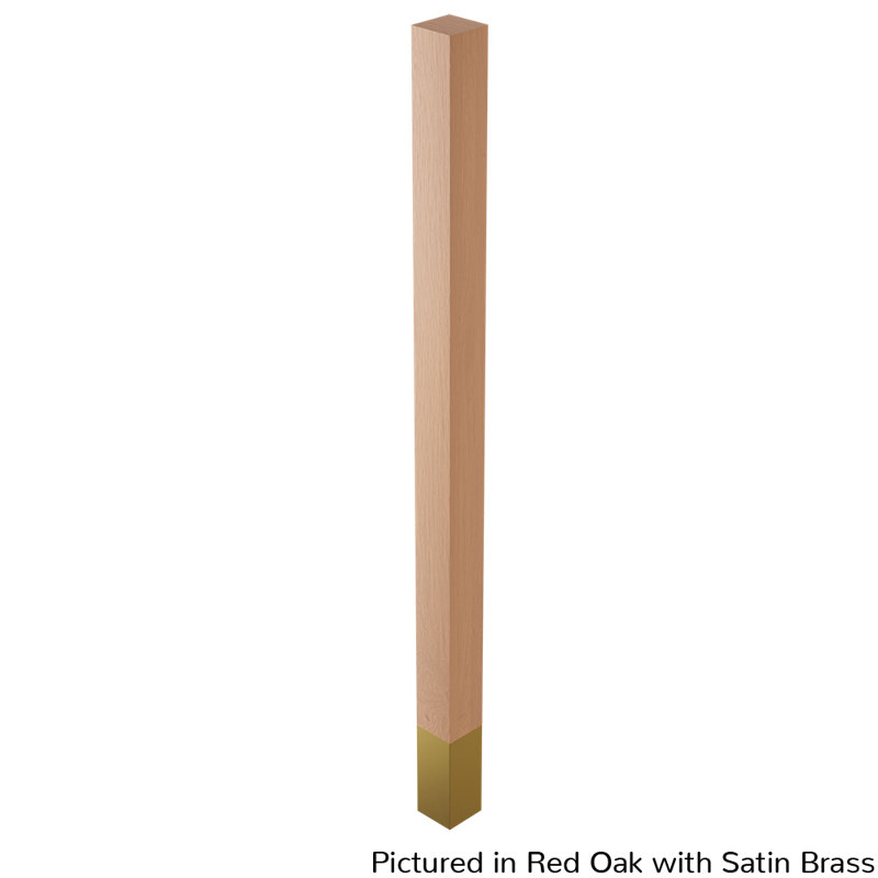 Sivan Table Leg, 35.25" H x 2" W x 2" D, Satin Brass