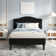 Lit plateforme simple avec tête de lit ajustable en tissu Aldora